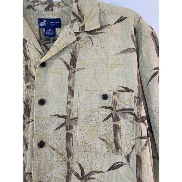 CARIBBEAN JOE Men’s 100% Silk Short Sleeve Button Down Shirt / Size: XL - Picture 7 of 7